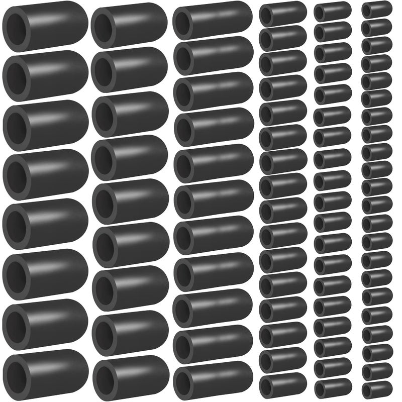 BUIYLV 80PCS Vacuum Hose Caps  Connector Assortment 6 Sizes Black Rubber Cap  Automotive Topomatic Replacement Parts for Carburetor Vacuum Plugs  Intake Manifold Vacuum Fitting - Image 1